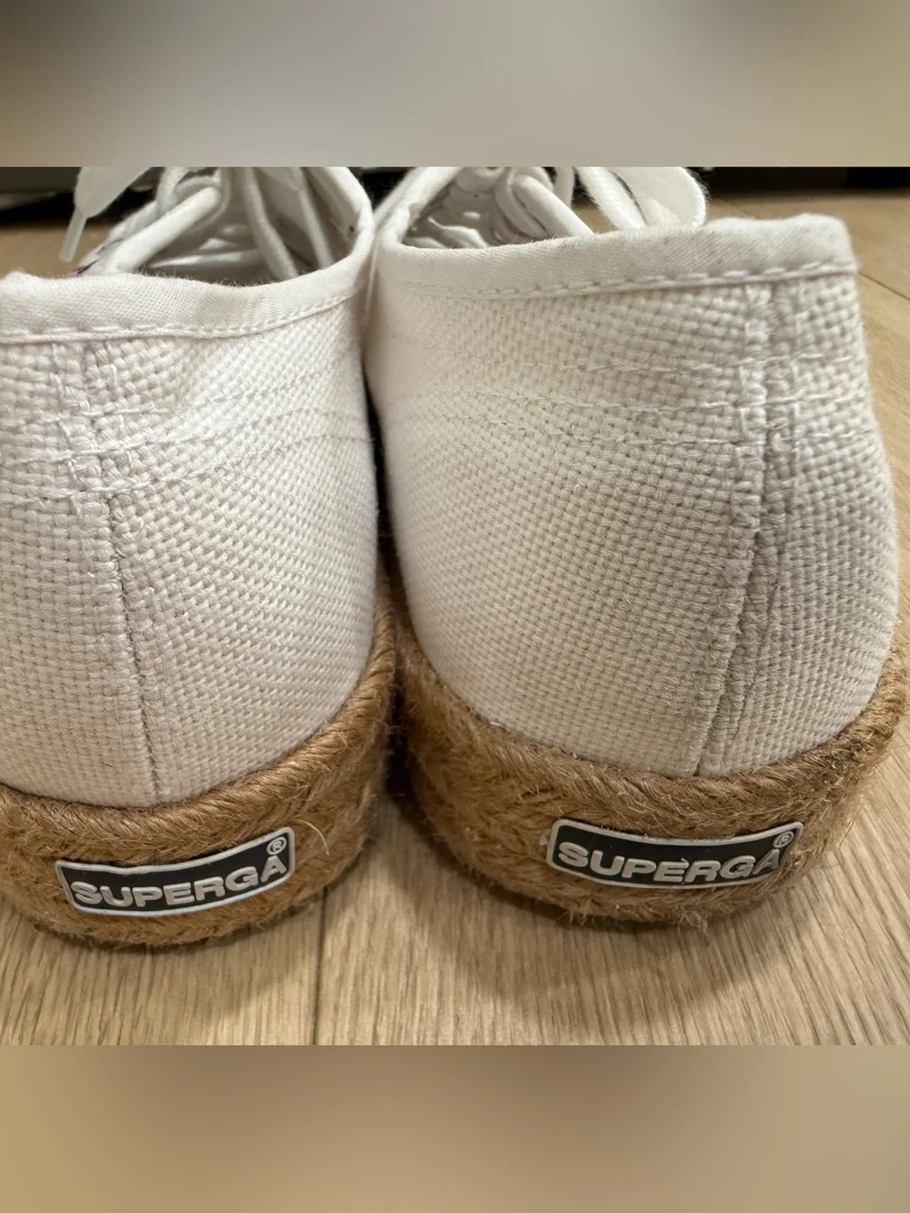 Superga White Canvas Espadrille Platform Sneakers Women’s 9 EU 40